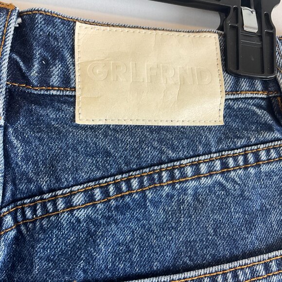 GRLFRND Mini Skirt Regular 26 Blue Denim Slits - Picture 8 of 9